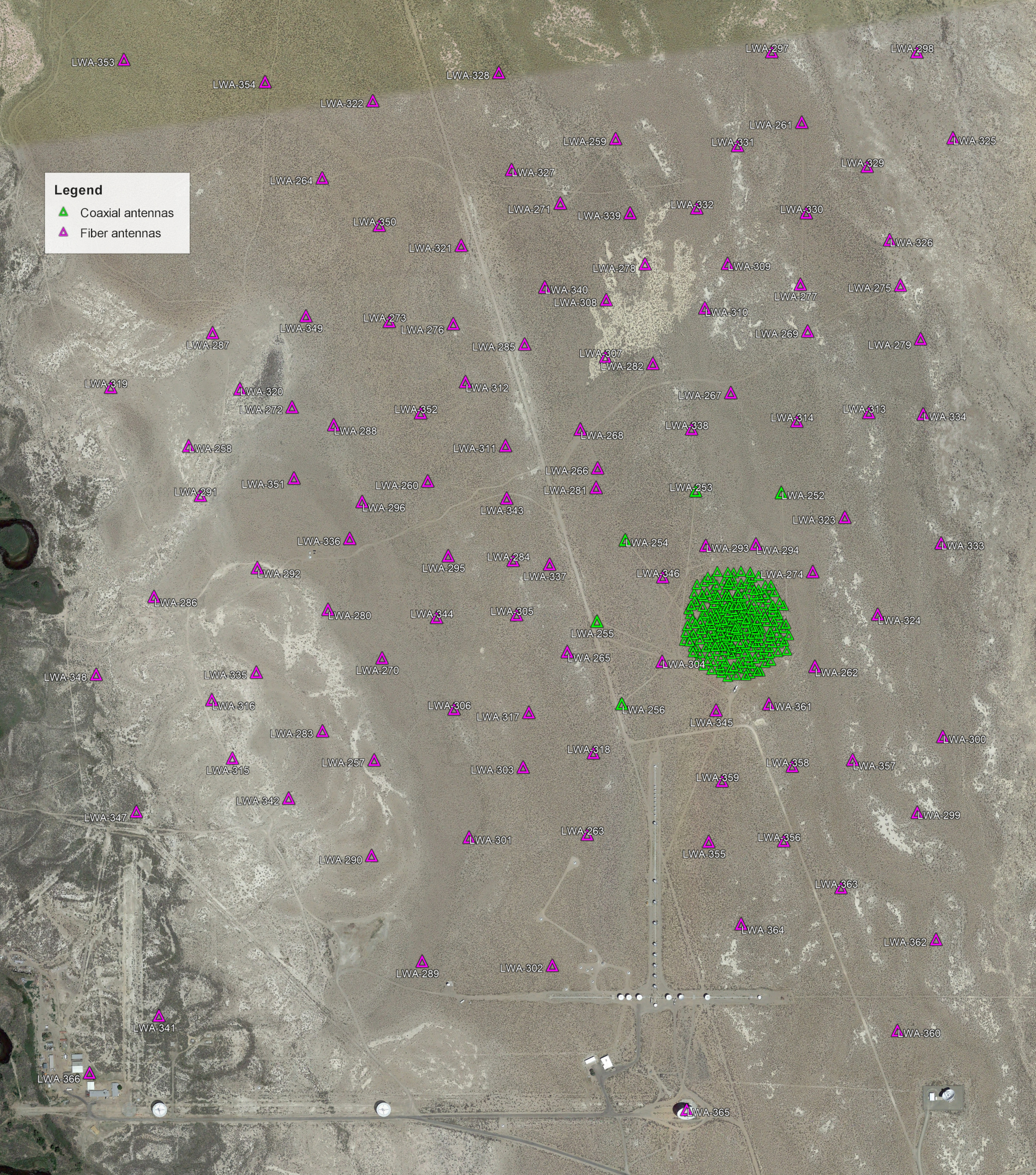 OVRO-LWA Antenna Layout