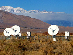 Three of the inner array antennas tracking the Sun